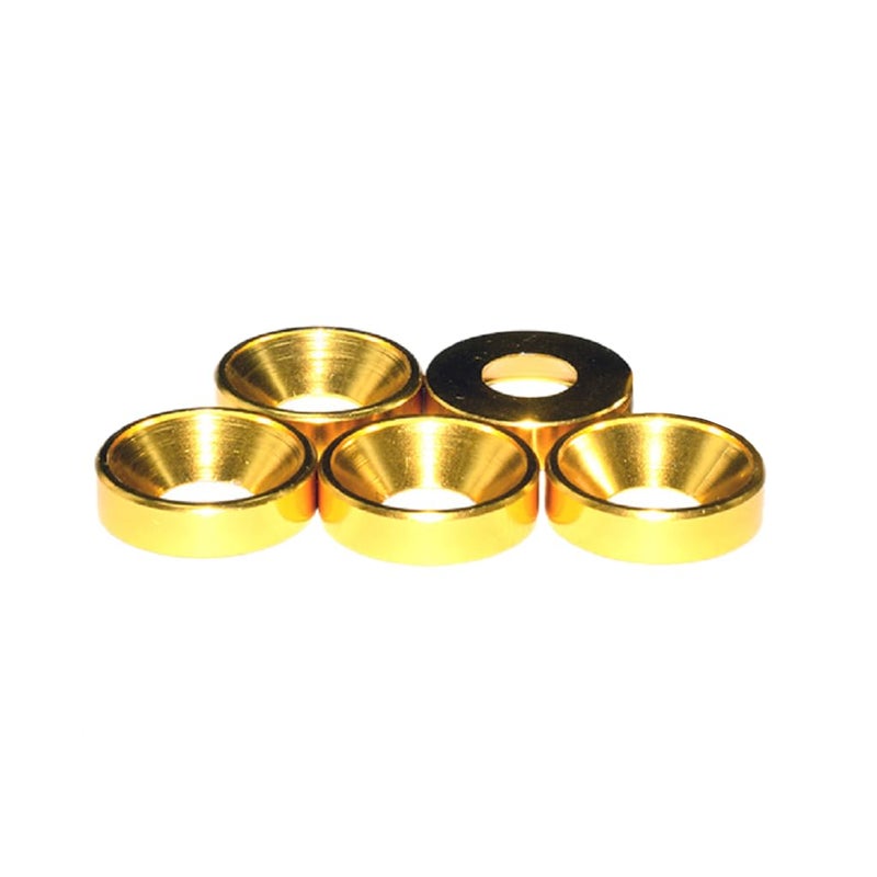 Alextend 50pcs M2 Countersunk Washers Alloy Aluminum Screw Gaskets (Gold) - Image 1